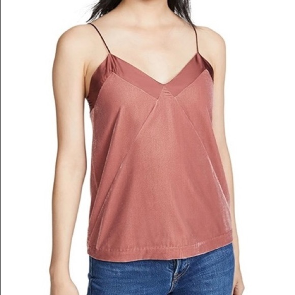 Club Monaco Old Rose Velvet Combo Cami Shirtless Top - Picture 1 of 8